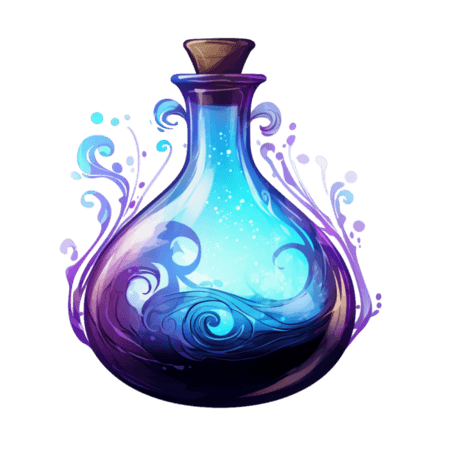 创意简洁紫色药瓶魔法药水元素免抠图案