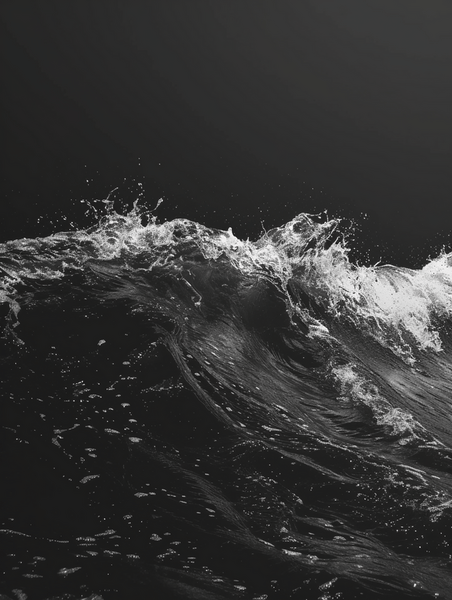 创意黑色水花水纹纹理暗黑海浪水波背景图1