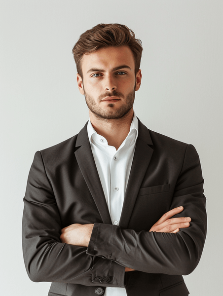 创意人力资源客户关系管理欧美男性半身照西装人像