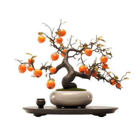创意数字艺术春节大吉大利金桔盆栽植物绿植橘子绿植元素免抠图案