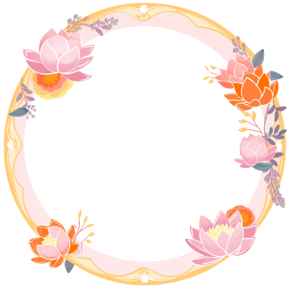 创意古典荷花荷叶边框中国风头像框