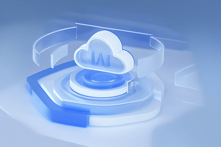 创意蓝色云端科技商务金融办公3DICON图标背景6