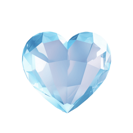 创意3d情人节蓝色爱心元素立体免抠图案