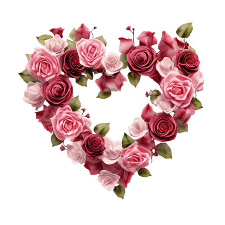 创意质感情人节花朵花束玫瑰爱心元素