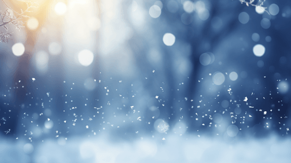 创意冬季冬天光晕光斑蓝色雪景唯美背景图1