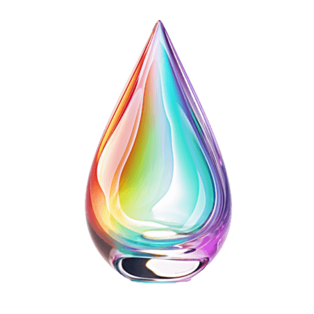 创意简约彩虹水滴元素精油一滴水免抠图案