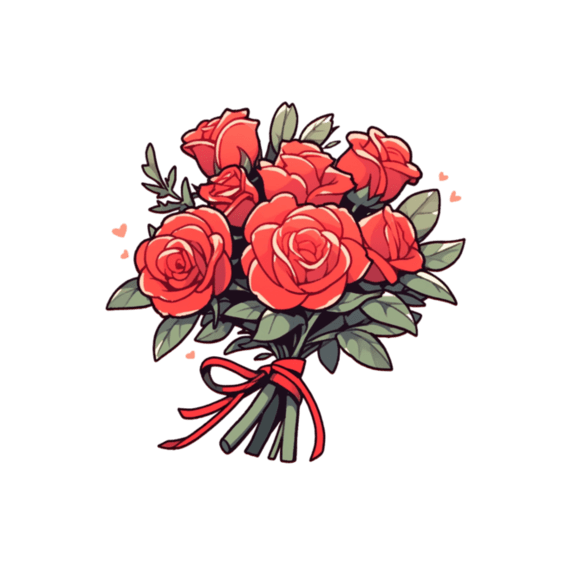 创意情人节花束装饰素材鲜花送花献花红玫瑰