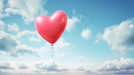 创意心型红色气球爱心情人节浪漫表白