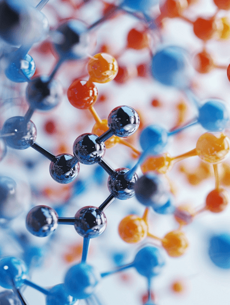 创意分子模型的三维图科学医疗生物分子结构式