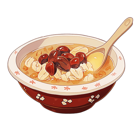 创意手绘一碗腊八粥卡通免抠中式美食餐饮甜粥