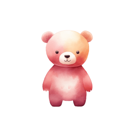 创意3d粉色小熊卡通动物元素免抠图案