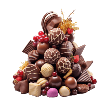 情人节食物甜点创意素材香甜巧克力塔元素免抠图案