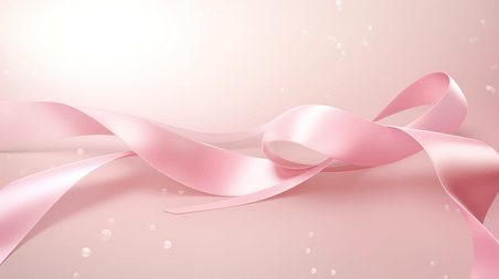 情人节妇女节浪漫创意粉色缎带浅粉色背景