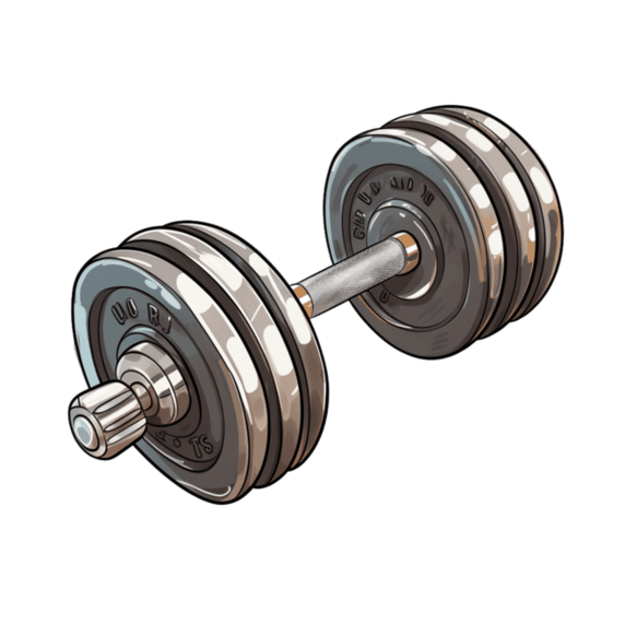 创意简单健身器材哑铃元素立体免抠图案