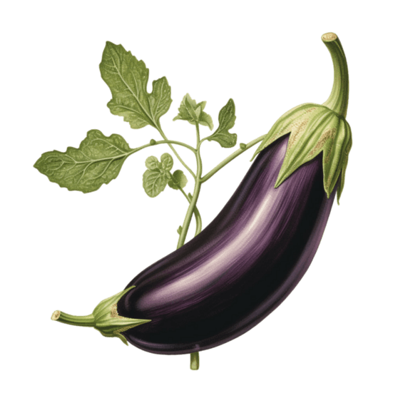 创意几何紫色茄子元素免抠图案