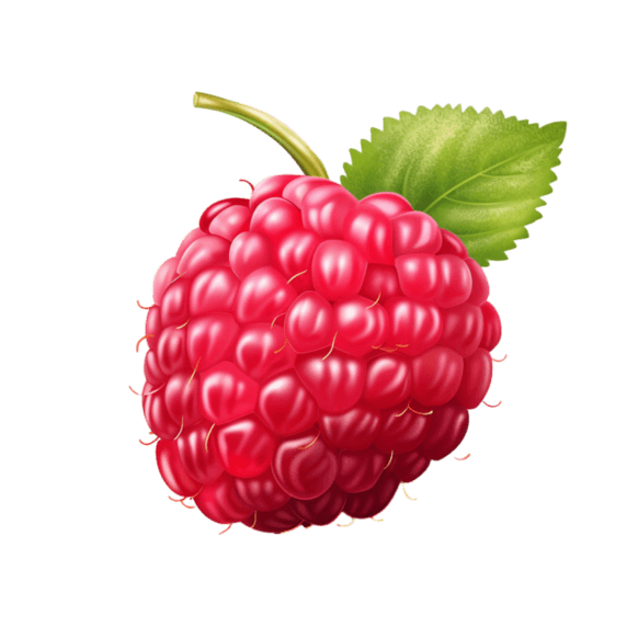 粉色树莓浆果果实水果元素免抠图案