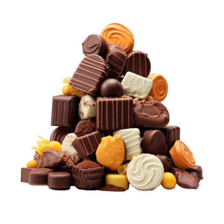 创意简洁香甜巧克力塔情人节食物元素免抠图案