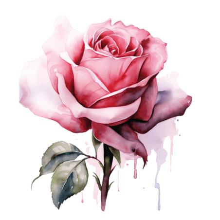 创意植物玫瑰花粉色特色美丽花朵元素免抠图案