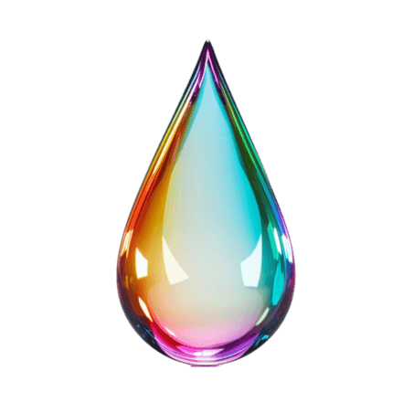 创意素材彩虹水滴精油一滴水元素免抠图案
