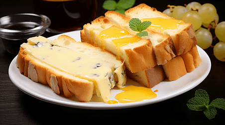 创意美味的蓝纹奶酪西餐甜点漏奶华