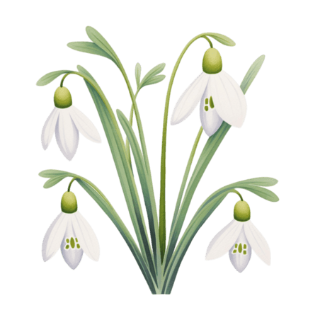 创意纹理白色雪兰花元素免抠图案植物花朵