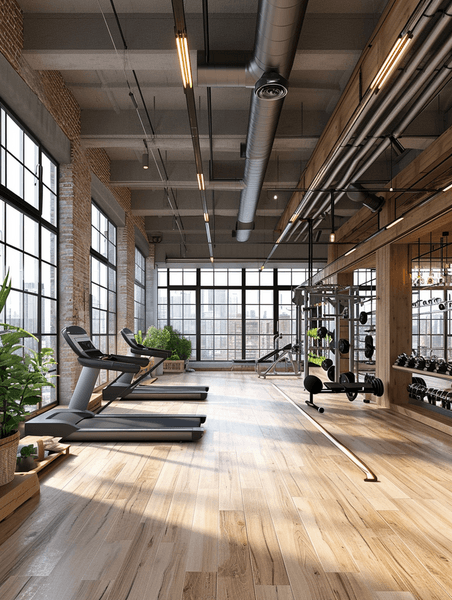 创意现代阁楼健身房和健身室内装修