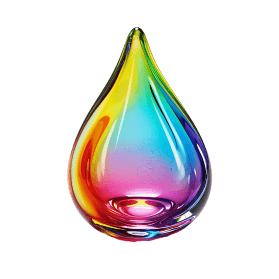 创意酸性彩色彩虹水滴元素免抠图案