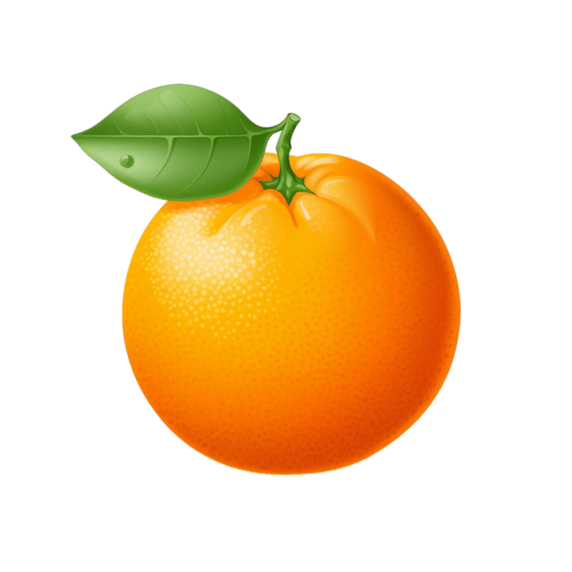 创意ai绘画新鲜橙子元素果实水果橘子免抠图案