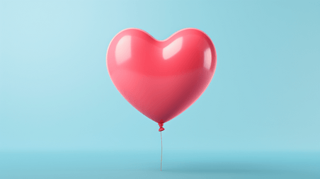 创意心型红色气球背景情人节摄影照片