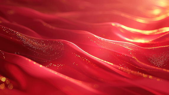 红金色年会抽象商务创意丝滑的线条延伸红色场景背景素材