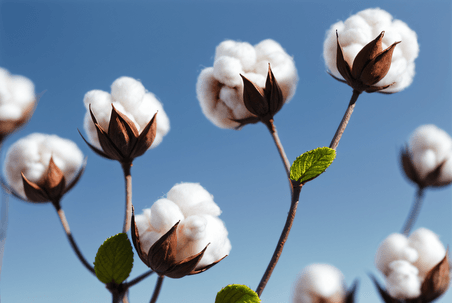 创意秋季白色的成熟棉花农作物家纺原材料植物