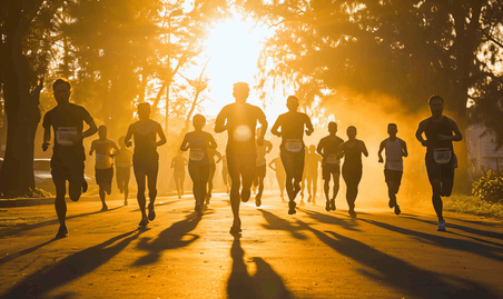 创意跑步锻炼身体的人运动跑步马拉松7