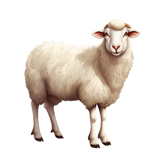动物畜牧业憨厚绵羊元素免抠图案