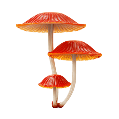创意真实艳丽蘑菇菌菇食物元素免抠图案