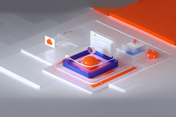 橙色创意商务金融3D立体云端科技ICON图标背景6