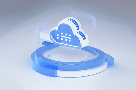 创意蓝色云端科技商务金融3D立体ICON图标背景8