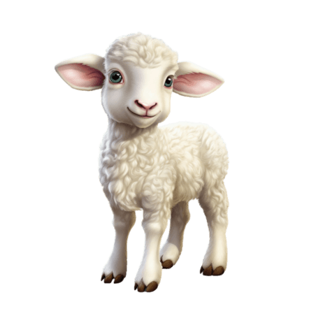 创意动物畜牧业3d可爱绵羊元素免抠图案