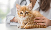 创意女性宠物医生给布偶猫咪体检特写动物医院
