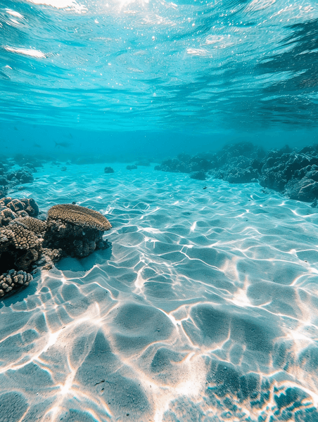 创意水下拍摄的沙质海底