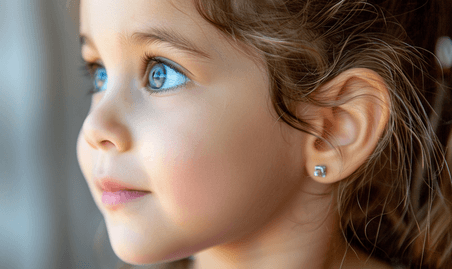 创意小女孩耳朵特写可爱儿童脸部