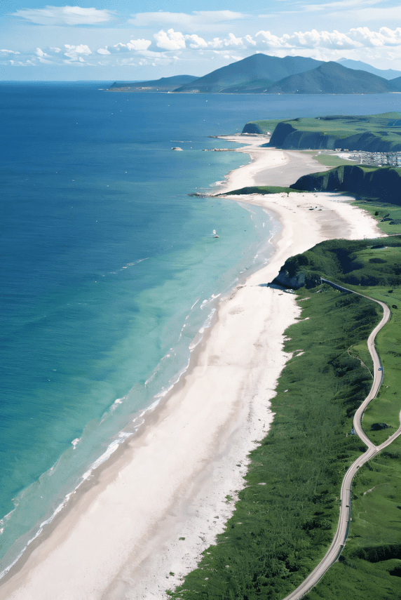 创意蓝蓝的海水沙滩旅游度假海岸线摄影图片7