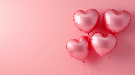 创意简约粉红情人节背景爱心红色气球浪漫的背景18