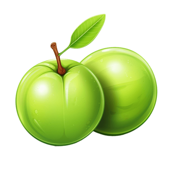 创意合成艳丽水果苹果绿色果实元素免抠图案