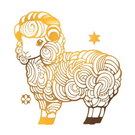 创意金箔材质生肖素材羊剪纸风动物
