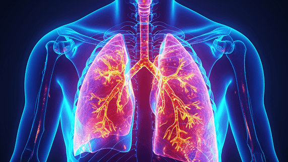 创意医疗健康肺部人体胸腔透视图背景图
