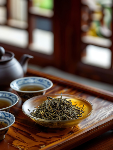 创意传统工艺制作的春茶功夫茶茶艺茶道中式品茶茶叶图片