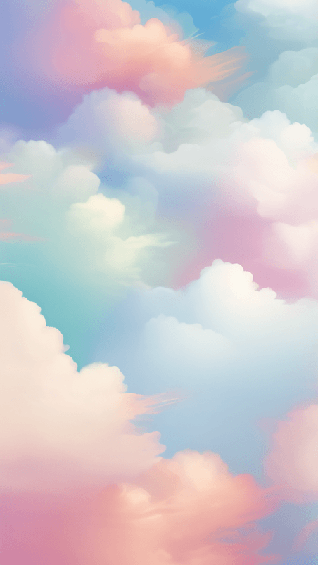 创意水彩清新春天粉彩云朵云层纹理背景图片