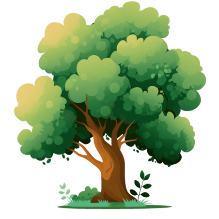 创意植树节卡通手绘绿色树木植物48元素