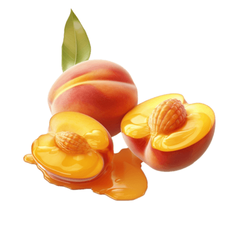 创意农作物果实水果质感美味黄桃元素免抠图案