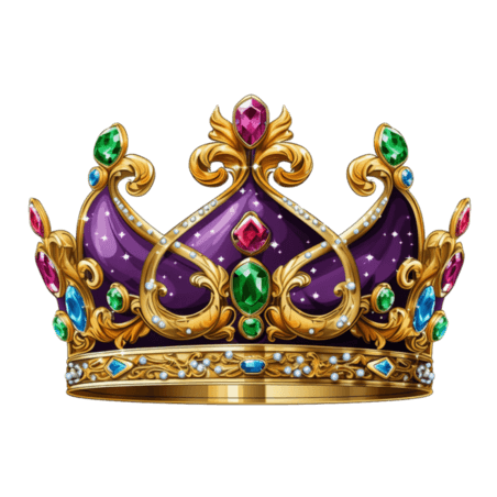 创意特色辉煌皇冠宝石王冠元素免抠图案